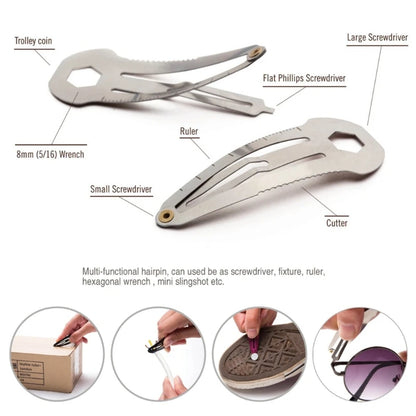 Barrette Tactique Multitool en Acier Inoxydable – Multi-fonction & Auto-Défense - BLACKBEARD OUTDOOR INDUSTRIES