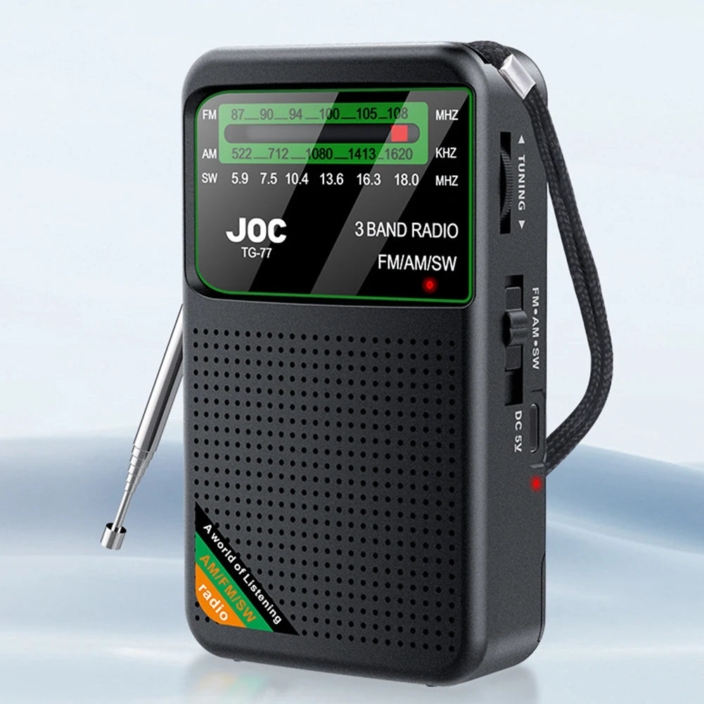 📻 Mini Radio Portable AM/FM/SW – Rechargeable avec Haut-Parleur Stéréo et Écran HD Ma boutique