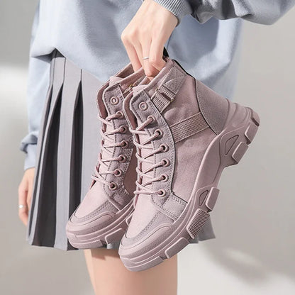 Bottines Femme en Toile – Style Désert & Moto – Hautes, Plates et Tendance – UXST - BLACKBEARD OUTDOOR INDUSTRIES
