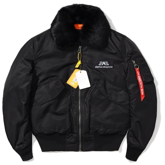 Veste Hiver Épaissie Homme | Style Pilote avec Col en Fourrure | Veste Parker Cargo Tactique - BLACKBEARD OUTDOOR INDUSTRIES