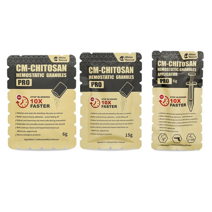 Poudre Hémostatique Granulée au Chitosane – RHINO RESCUE – 6g / 15g – Contrôle Rapide des Saignements Ma boutique