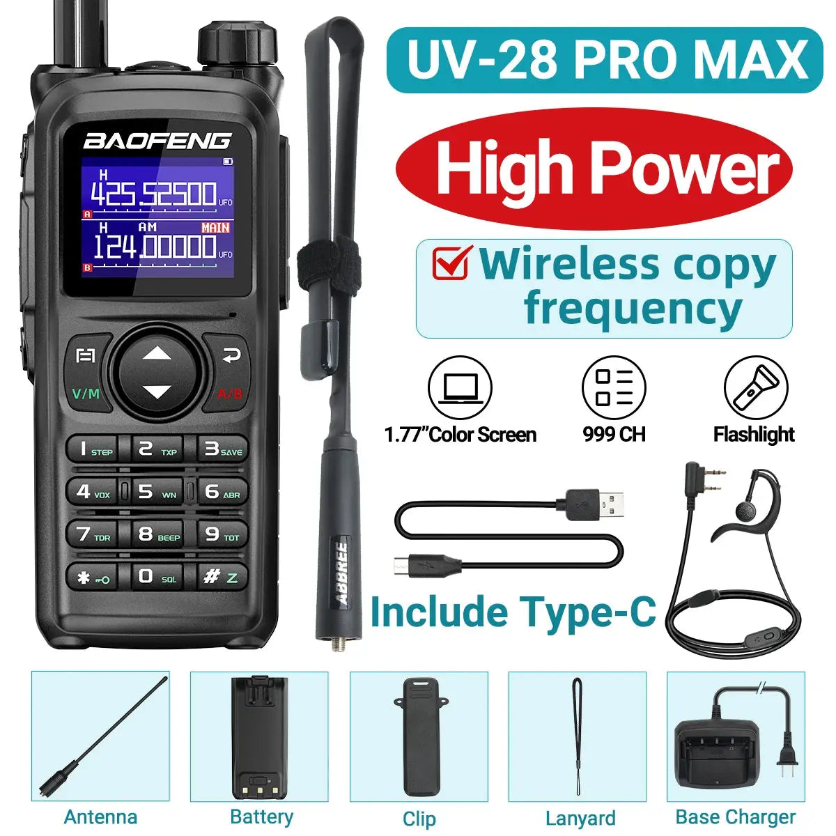 Talkie-Walkie Baofeng UV-28 PRO MAX - Multi-Bandes Haute Puissance Ma boutique