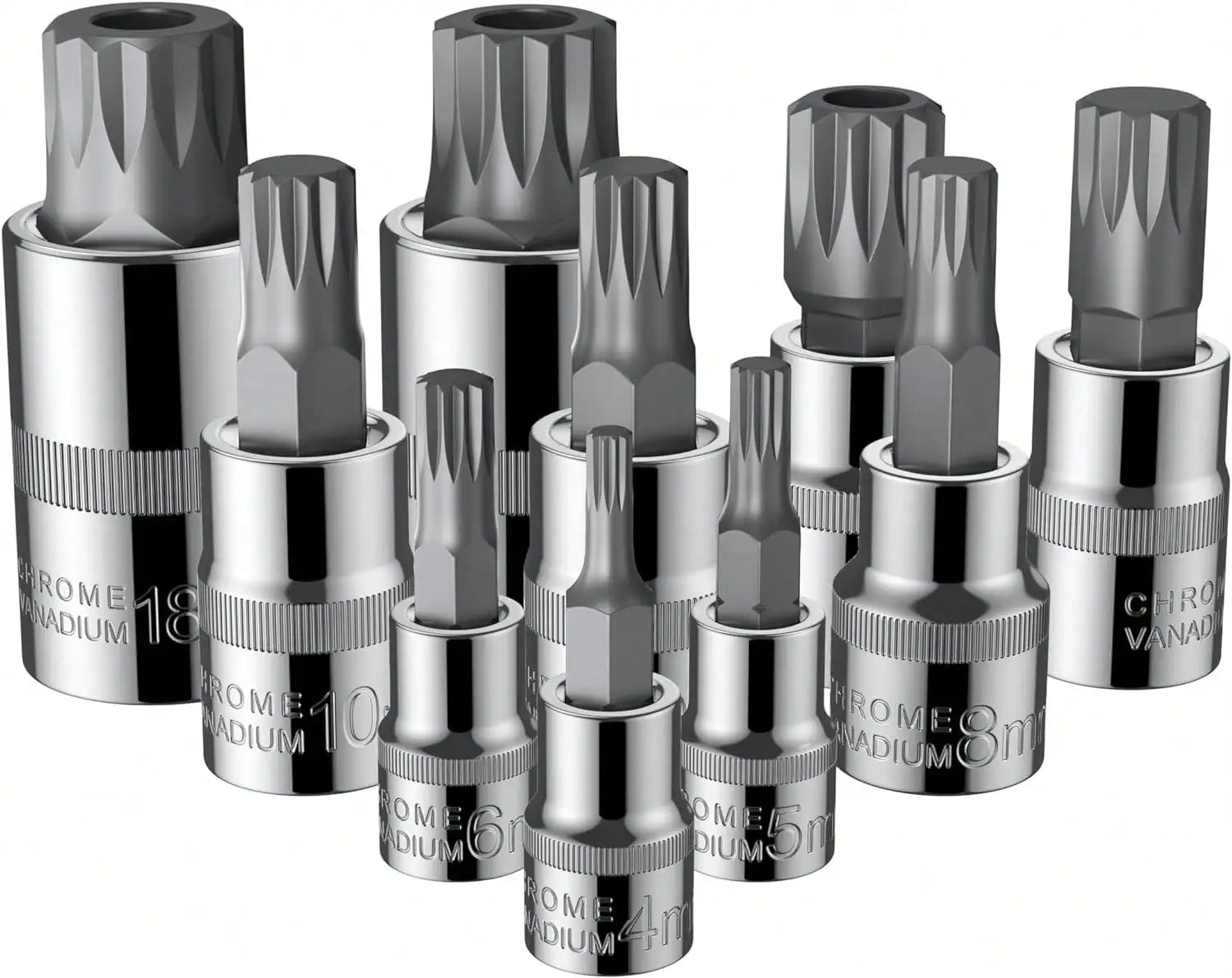 Coffret 10 Pièces XZN Triple Square Spline Bit Socket – Embouts M4 à M18 avec Boîte de Rangement Renforcée - BLACKBEARD OUTDOOR INDUSTRIES