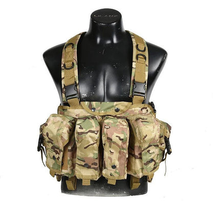 Chest rig Tactique Molle Body Armor – Camouflage Woodland, Porte-Chargeurs et Accessoires de Combat pour Airsoft et Chasse BLACKBEARD OUTDOOR INDUSTRIES