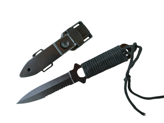 Couteau Tactique de Haute Dureté – Couteau Fixe de Terrain avec Lame en Acier Inoxydable, Poignée Ergonomique et Étui ABS BLACKBEARD OUTDOOR INDUSTRIES