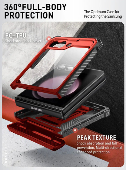 I-BLASON For Samsung Galaxy Z Flip 7 FE/6/5 Case Armorbox Full-Body Military Protection Phone Case with Screen Protector & Stand BLACKBEARD OUTDOOR INDUSTRIES
