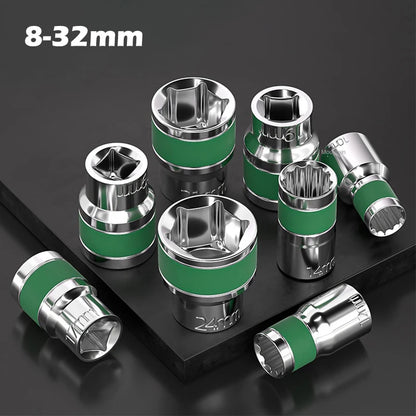 Jeu de Douilles 8-32 mm | Hexagonales 1/2" – Renforcées & Épaissies | Pour Clé à Chocs ou Pneumatique - BLACKBEARD OUTDOOR INDUSTRIES