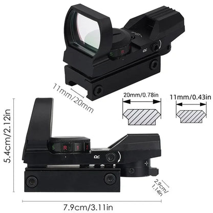 Viseur Reflex 1X40 HD101 Red Dot Sight — 4 Réticules Rouge/Vert pour Rail 11 mm ou 20 mm - BLACKBEARD OUTDOOR INDUSTRIES