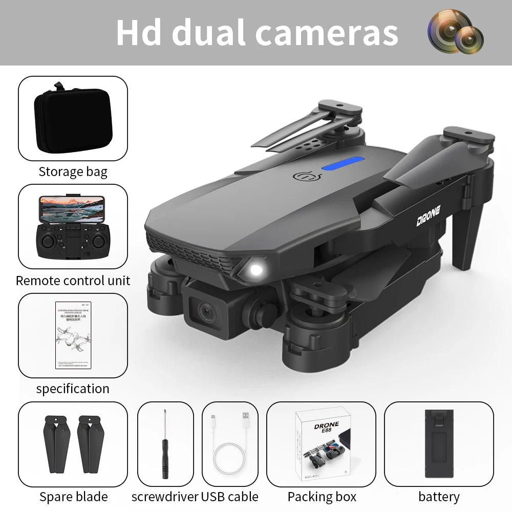 drone mini Black E88 E99 double caméras 4K HD Ma boutique