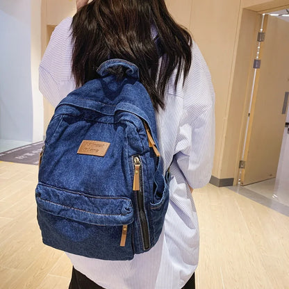 🎒 Sac à Dos en Jean Tendance – Style Denim | Grande Capacité Étudiante | Multi-Poches | Unisexe - BLACKBEARD OUTDOOR INDUSTRIES
