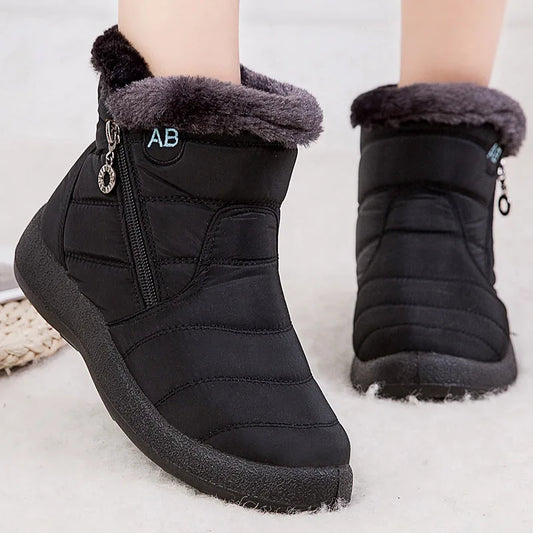 Bottines Hiver Femme Fourrées & Imperméables – Chaussures Chaudes à Talon Plat – Style Élégant & Confort – Neige / Froid - BLACKBEARD OUTDOOR INDUSTRIES