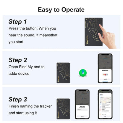Isooco Bluetooth Tracker - Localisateur Intelligent Anti-perte, Utilisation avec "Find My" (Uniquement iOS) BLACKBEARD OUTDOOR INDUSTRIES