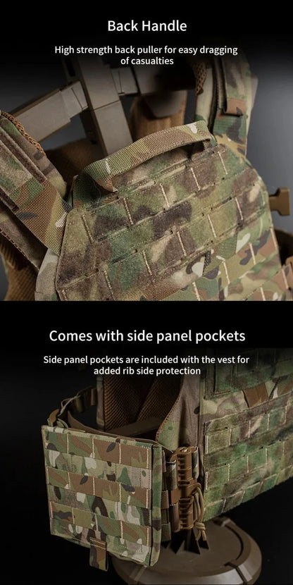 Gilet Tactique MOLLE K19 3.0 – Porte-Plates pour Chasse, Airsoft et Combat avec Système de Libération Rapide et Ceinture Ajustable – Armure de Corps - BLACKBEARD OUTDOOR INDUSTRIES
