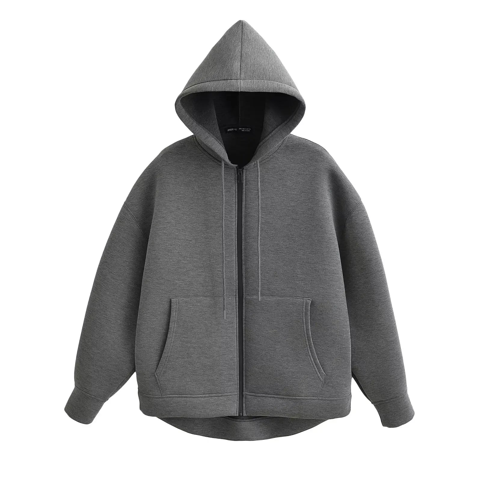 Veste à Capuche Grise femme - Manteau à Manches Longues avec Poches Spacieuses et Fermeture Éclair - Veste Décontractée et Légère pour Femme - BLACKBEARD OUTDOOR INDUSTRIES