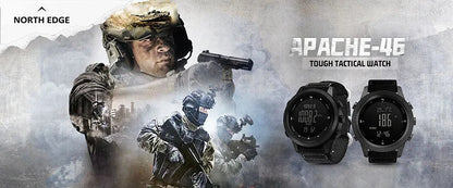 NORTH EDGE APACHE 3 Montre Digitale Sportive pour Homme - Altimètre, Baromètre, Boussole, Thermomètre, Résistante à l'Eau 50m BLACKBEARD OUTDOOR INDUSTRIES