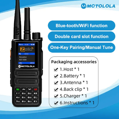 MOTOLOLA MT-8900 Talkie-Walkie Android 2G/4G - Radio Analogique VHF/UHF à Longue Portée Compatible PTT/PoC - BLACKBEARD OUTDOOR INDUSTRIES