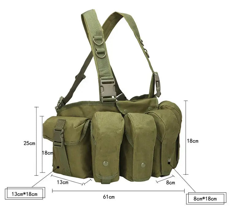 Chest Rig Tactique Universel – 7 Poches – Tissu Renforcé 800D Ma boutique