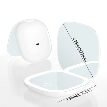 Mini Miroir de Maquillage Pliable avec LED – Grossissement 5x / 10x, Rechargeable, Miroir de Poche Compact - BLACKBEARD OUTDOOR INDUSTRIES