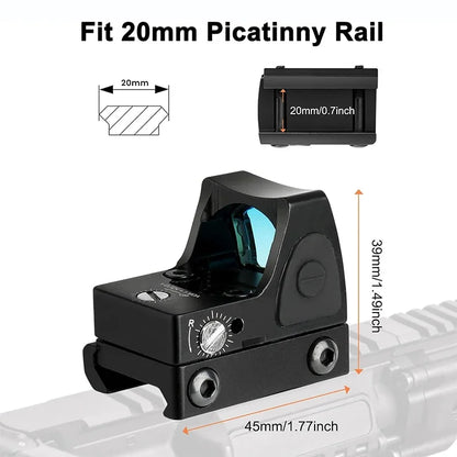 Mini MR Red Dot Sight — Viseur Reflex Compact 1× avec Montage Rail 20 mm - BLACKBEARD OUTDOOR INDUSTRIES