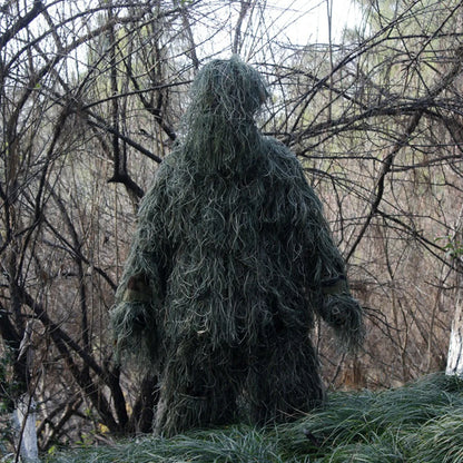 Ensemble 5 pièces Ghillie Suit Camouflage Woodland – Veste, Pantalon, Capuche, Housse de Fusil et Sac de Transport - BLACKBEARD OUTDOOR INDUSTRIES