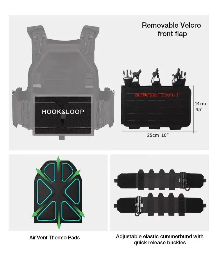 YAKEDA Tactical Vest 6094 – Gilet Tactique Multifonction Certifié CE Ma boutique