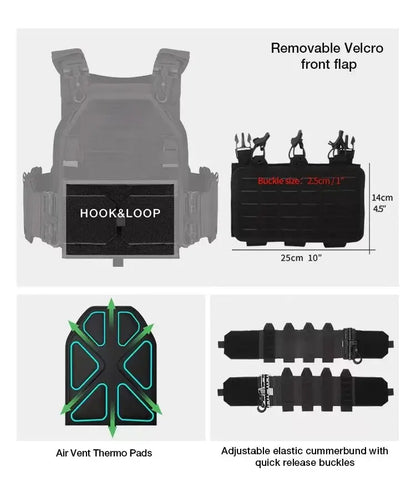 YAKEDA Tactical Vest 6094 – Gilet Tactique Multifonction Certifié CE Ma boutique