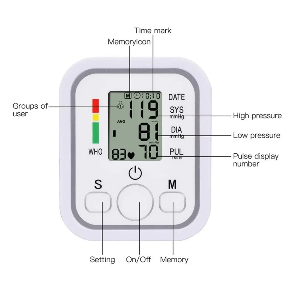 Tensiomètre Digital Portable – Moniteur de Tension Artérielle au Bras avec Mesure du Pouls Ma boutique