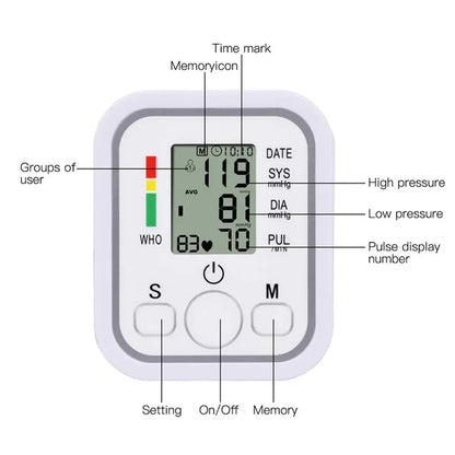 Tensiomètre Digital Portable – Moniteur de Tension Artérielle au Bras avec Mesure du Pouls Ma boutique