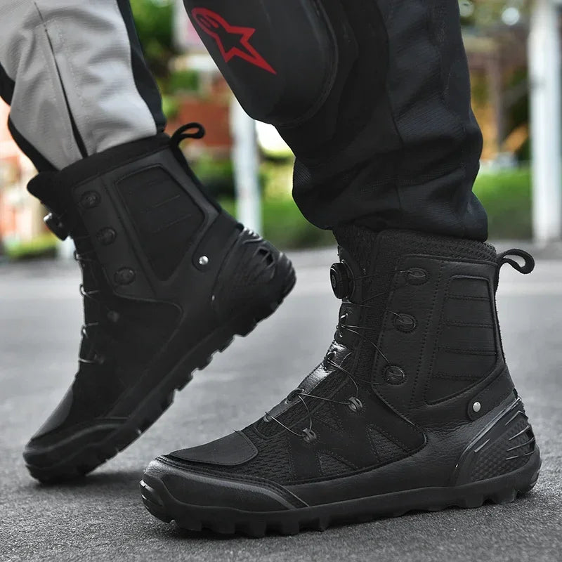 Bottes Moto Homme – Chaussures Respirantes 4 Saisons – Bottines de Moto Style Cruiser / Touring | Unisexe - BLACKBEARD OUTDOOR INDUSTRIES