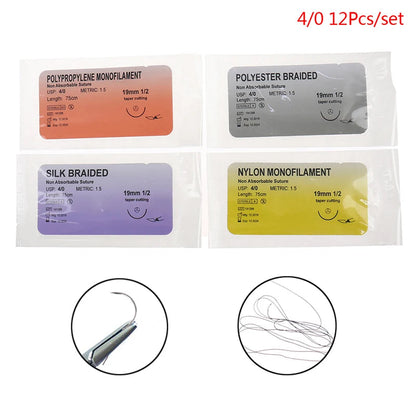 Kit de Suture pour Entraînement Médical – 12 pièces Nylon Monofilament & Aiguille en Acier Inoxydable Ma boutique