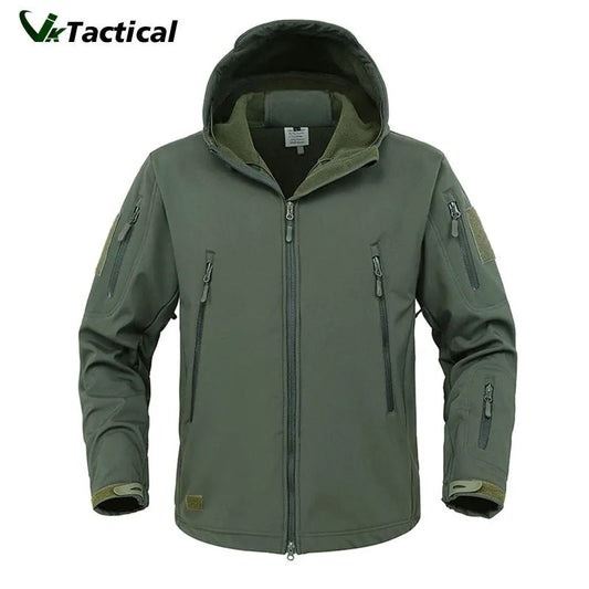 Veste Soft Shell Militaire Shark Skin – Veste Tactique Hommes, Coupe-Vent et Imperméable, Manteau Bomber à Capuche, Veste de Combat Armée pour Homme BLACKBEARD OUTDOOR INDUSTRIES