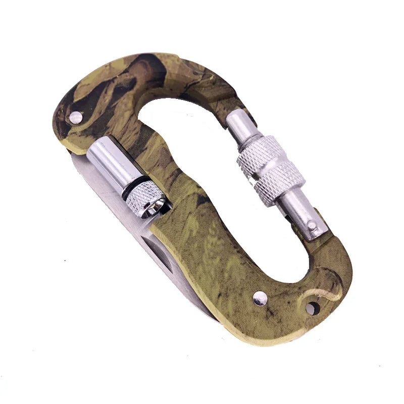 Outil Multi-fonction 5 en 1 pour Extérieur – Camo, Camping, Escalade, Cadenas Parachutiste, Couteau, Lampe LED, Mousqueton de Montagne - BLACKBEARD OUTDOOR INDUSTRIES