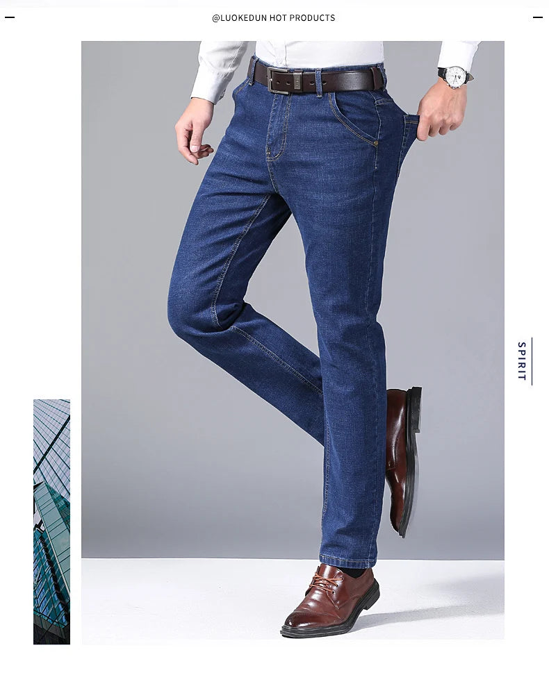 Jean Homme Fashion Business – Jean Slim Stretch Classique, Pantalon Casual – Denim Noir et Bleu BLACKBEARD OUTDOOR INDUSTRIES