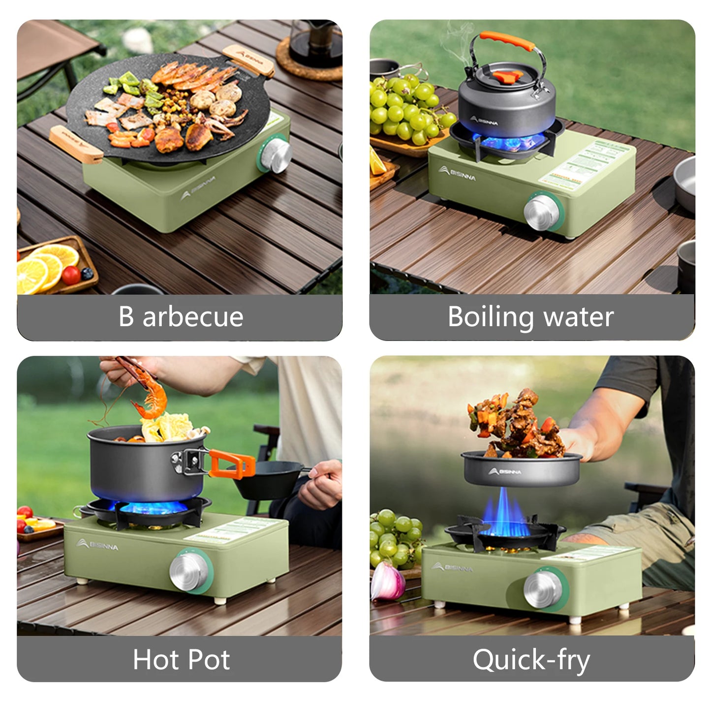 Réchaud à Gaz Camping BISINNA 5800W – Brûleur Portable Puissant pour Pique-nique, Randonnée et Trekking - BLACKBEARD OUTDOOR INDUSTRIES