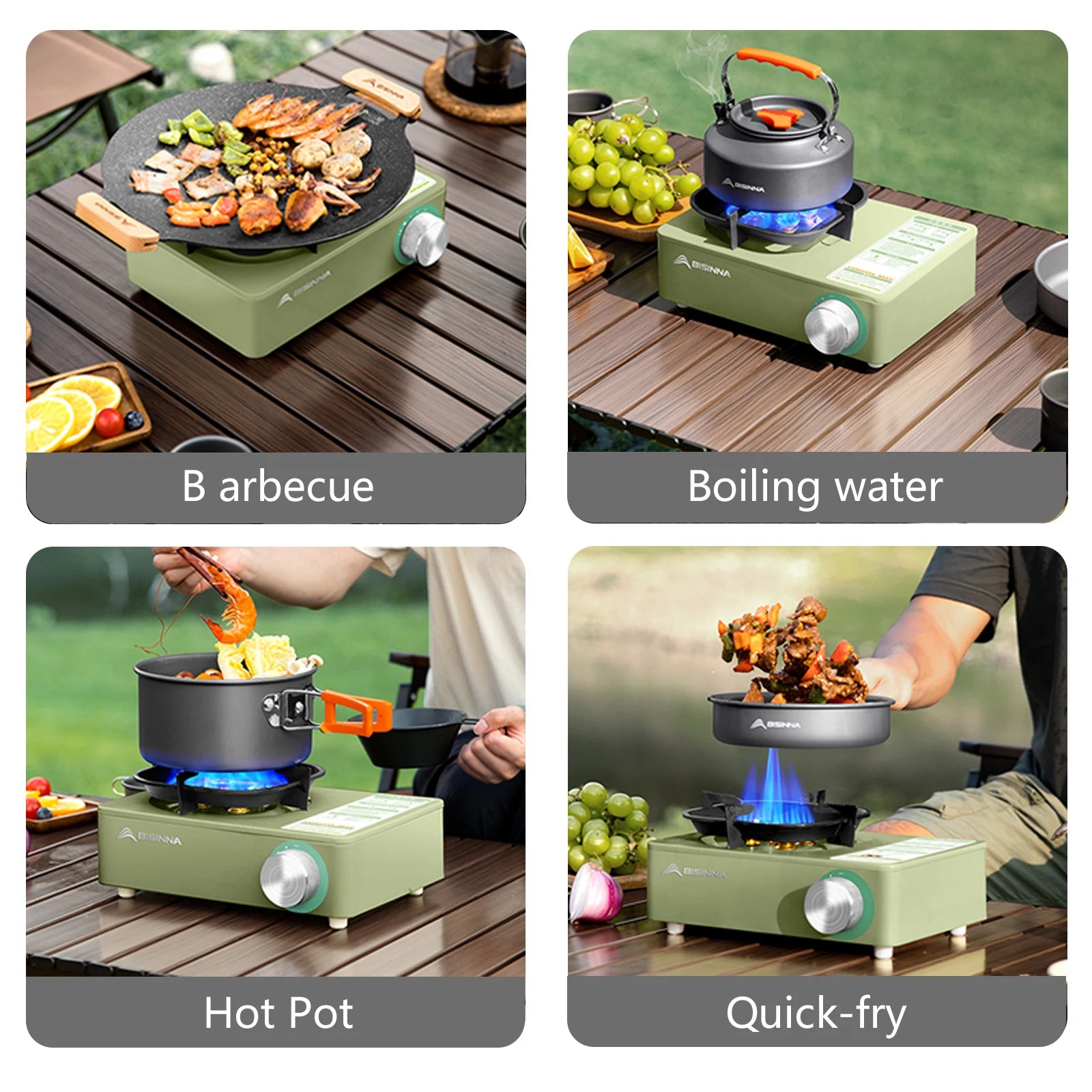 Réchaud à Gaz Camping BISINNA 5800W – Brûleur Portable Puissant pour Pique-nique, Randonnée et Trekking - BLACKBEARD OUTDOOR INDUSTRIES