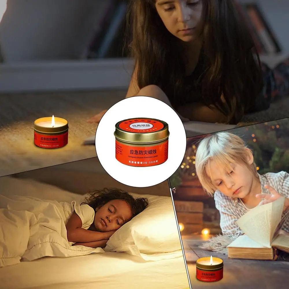 Bougie de Survie Longue Durée 80g - Bougie d'Urgence avec 30 Heures de Brûlage pour Maison, Camping et Secours - BLACKBEARD OUTDOOR INDUSTRIES