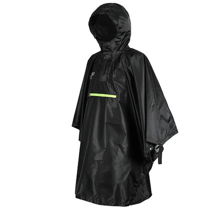 Poncho de Pluie avec Réflecteur - Imperméable Unisexe pour Vélo, Randonnée et Activités de Plein Air (Cape de Pluie, Capuche, Bande Réfléchissante) BLACKBEARD OUTDOOR INDUSTRIES