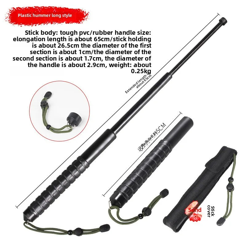 Bâton Télescopique de Défense à 3 Sections  65cm – Léger, Repliable, Multifonction | Autodéfense - BLACKBEARD OUTDOOR INDUSTRIES