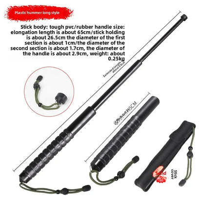 Bâton Télescopique de Défense à 3 Sections  65cm – Léger, Repliable, Multifonction | Autodéfense - BLACKBEARD OUTDOOR INDUSTRIES