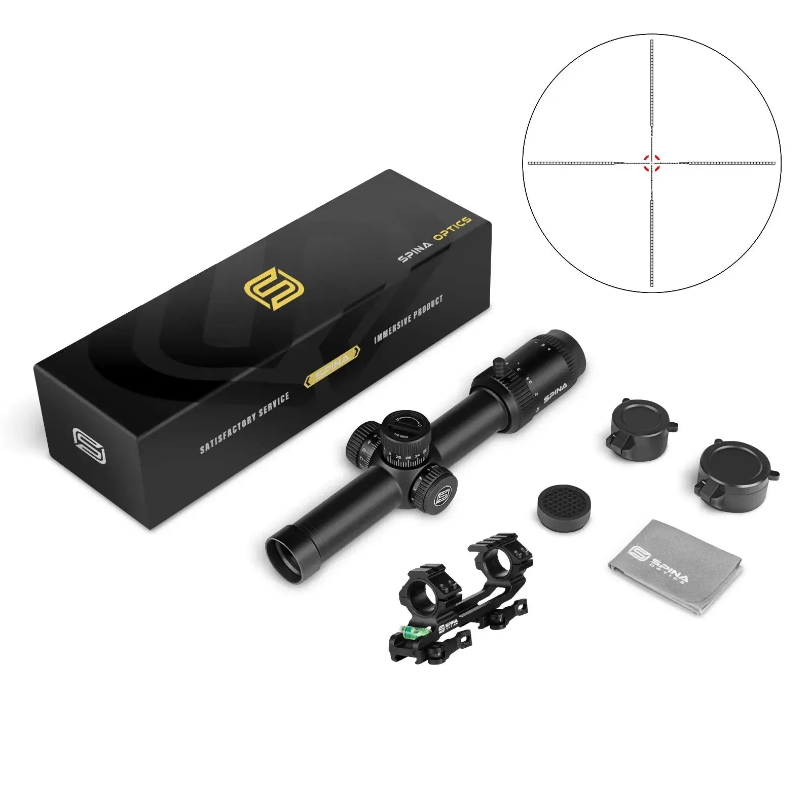 SPINA OPTICS WolfChase LPVO 1.2-6x24 FFP/SFP - Lunette de Tir pour Fusil, Viseur à Point Rouge, Optique de Chasse et CQB Ma boutique