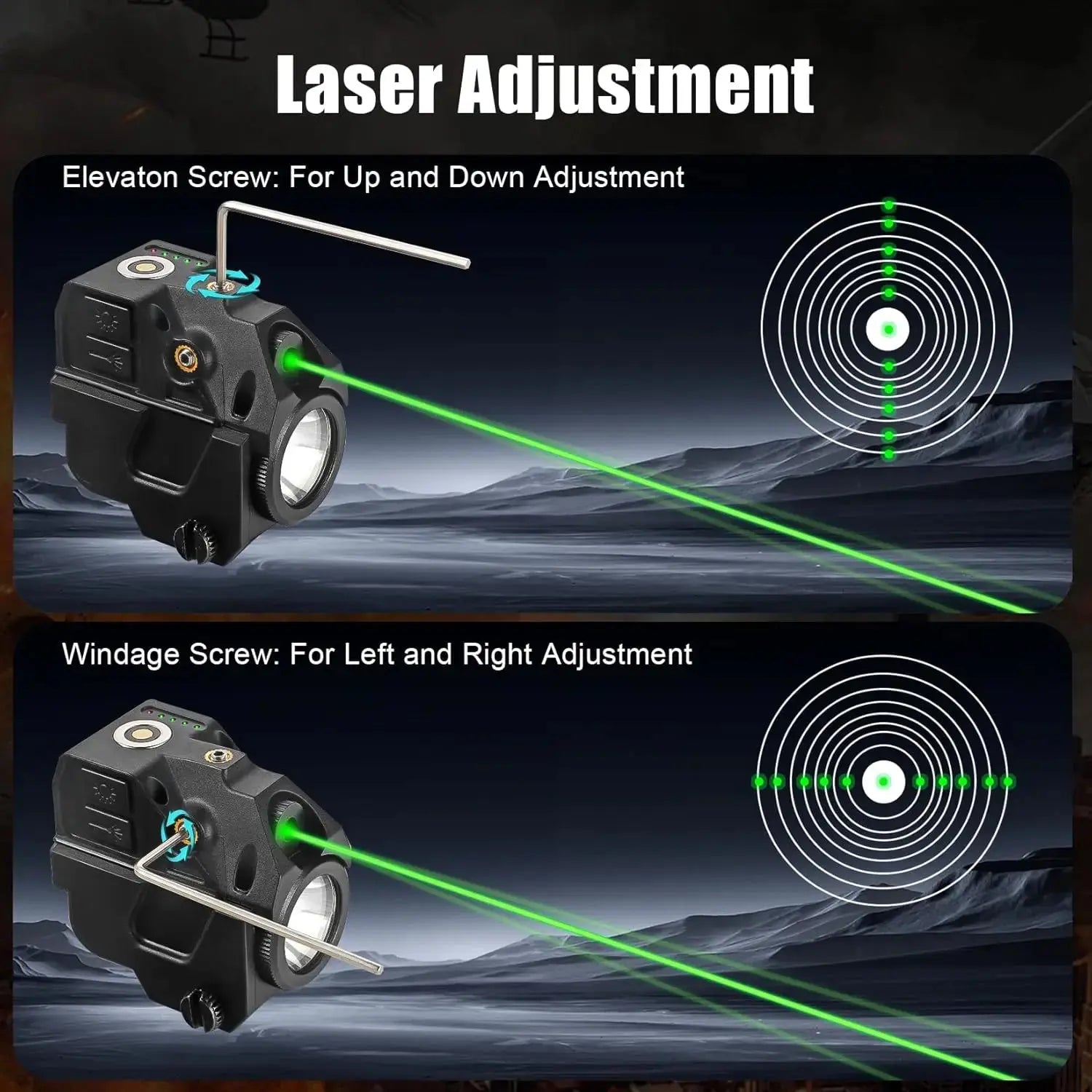 Laser Sight Compact avec Lampe Torche Rechargeable par Magnétisme – Point Vert pour Pistolet Ma boutique
