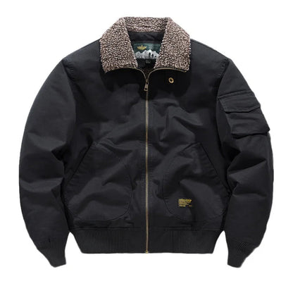 Veste d'Hiver Homme – Bombardier avec Doublure en Laine, Veste à Col Roulé, Manteau en Coton Chaud et Douillet – Parfaite pour les Voyages et le Travail BLACKBEARD OUTDOOR INDUSTRIES