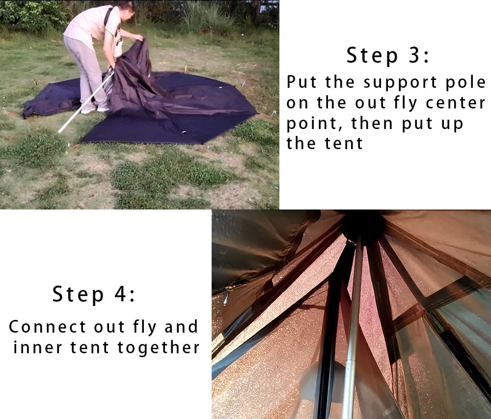 Tente Hot Tent Tipi 1 Personne – Avec Fenêtre pour Cheminée | Double Paroi | 3 Saisons | Bushcraft / Camping Solo - BLACKBEARD OUTDOOR INDUSTRIES