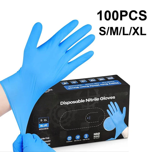 Gants en Nitrile Bleus - Gants Jetables pour le Nettoyage de Cuisine, Vaisselle et Travail - BLACKBEARD OUTDOOR INDUSTRIES