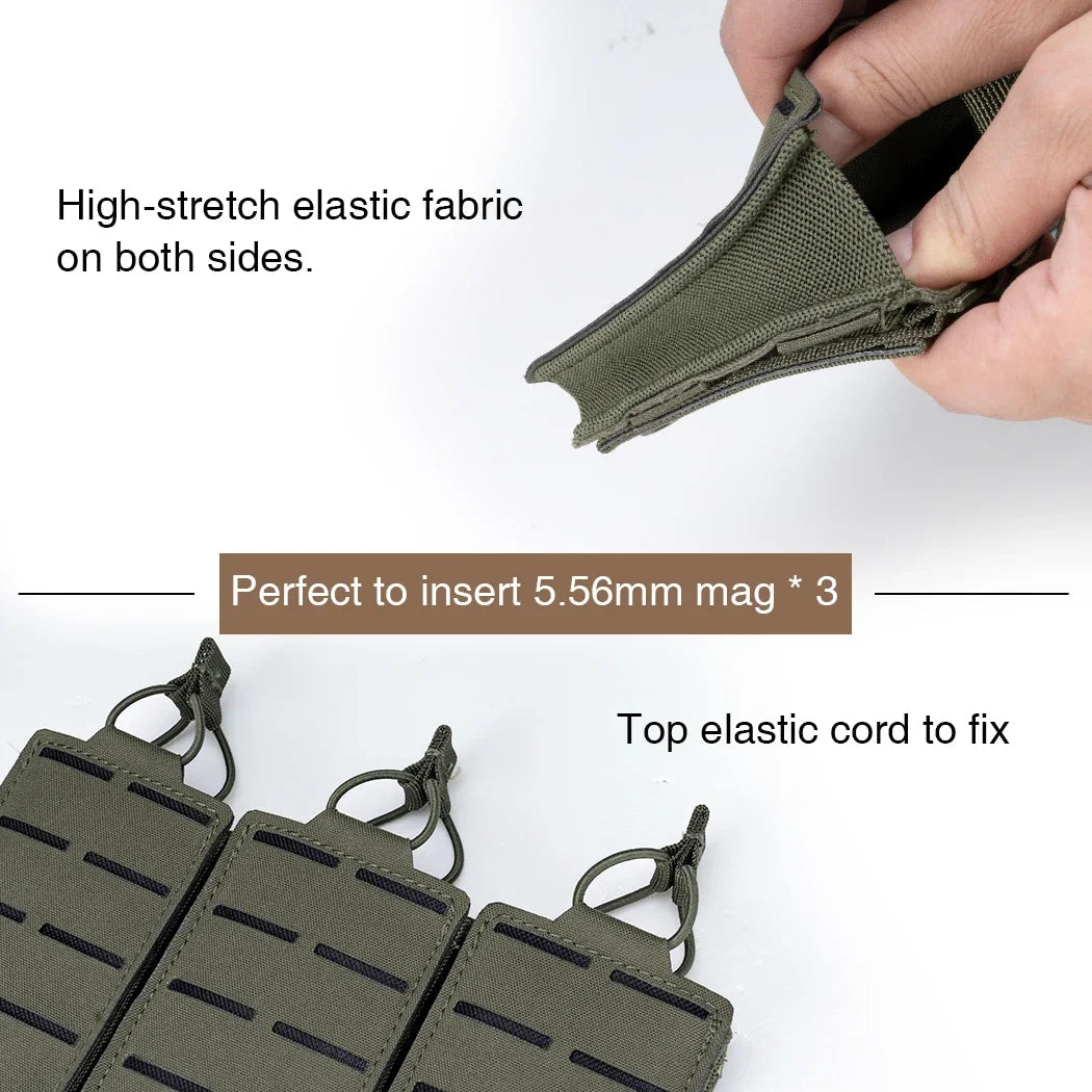 IDOGEAR Poche Tactique LSR 556 Triple Mag Carrier MOLLE - Poche à Munitions Découpée au Laser BLACKBEARD OUTDOOR INDUSTRIES