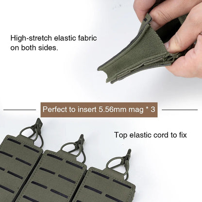 IDOGEAR Poche Tactique LSR 556 Triple Mag Carrier MOLLE - Poche à Munitions Découpée au Laser BLACKBEARD OUTDOOR INDUSTRIES