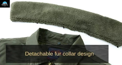 Veste Bomber Homme MA-1 Hiver – Col Fourrure | Veste Militaire Fonctionnelle avec Grandes Poches – Style Chasseur & Avion - BLACKBEARD OUTDOOR INDUSTRIES