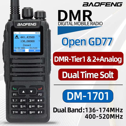 Talkie Walkie Baofeng DMR DM-1701 Digital & Analog - Dual Mode, Haute Performance - BLACKBEARD OUTDOOR INDUSTRIES