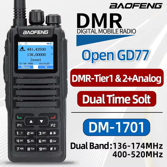 Talkie Walkie Baofeng DMR DM-1701 Digital & Analog - Dual Mode, Haute Performance - BLACKBEARD OUTDOOR INDUSTRIES
