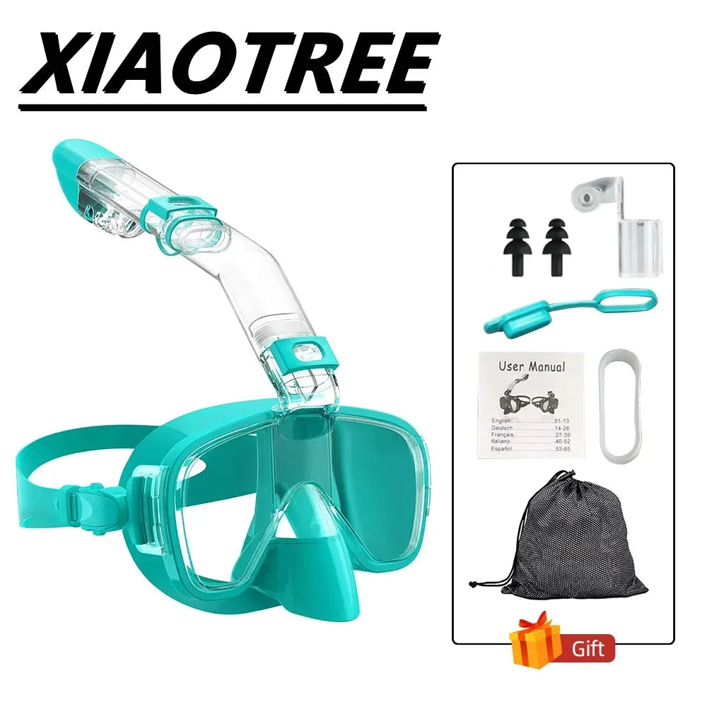 Masque de Plongée Demi-Visage avec Tuba pour Enfants et Adultes – Anti-Buée, Étanche, Respirabilité Sécurisée - BLACKBEARD OUTDOOR INDUSTRIES